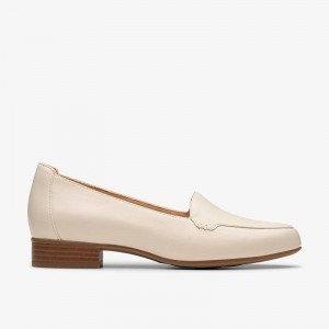 Cream Leather Clarks Krystine Lily | CLKS-85326