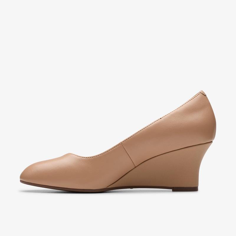 Beige Leather Clarks Olivette Pearl | CLKS-84996