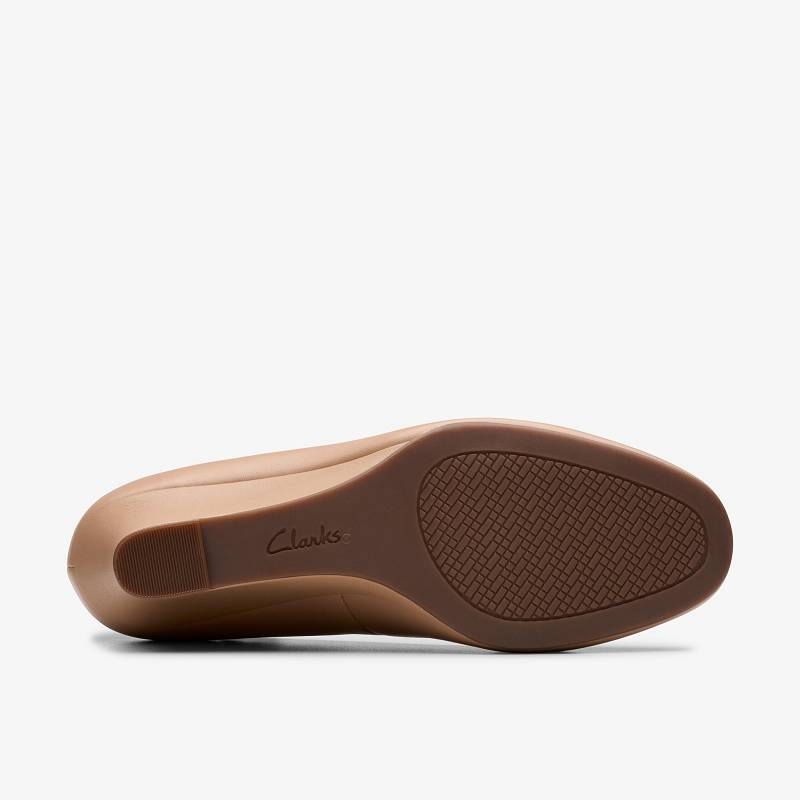 Beige Leather Clarks Olivette Pearl | CLKS-84996