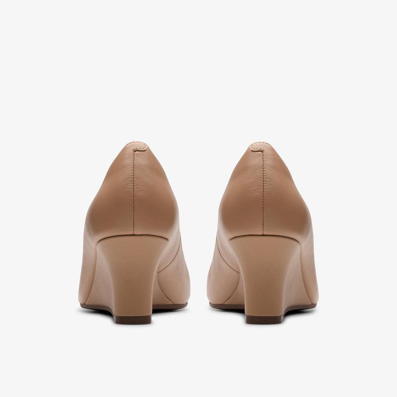 Beige Leather Clarks Olivette Pearl | CLKS-84996
