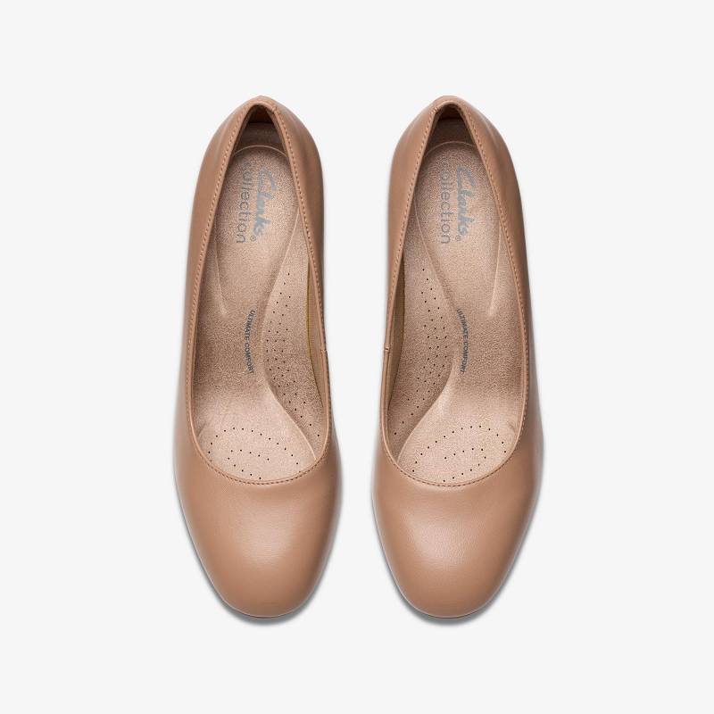 Beige Leather Clarks Olivette Pearl | CLKS-84996