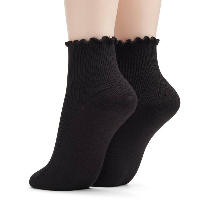 Black/Black Clarks 2 Pack Rosewelt Crew Sock | CLKS-84640
