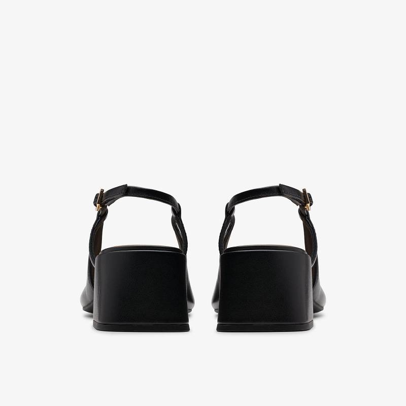 Black Combination Leather Clarks Nyta 45 Sling | CLKS-85231