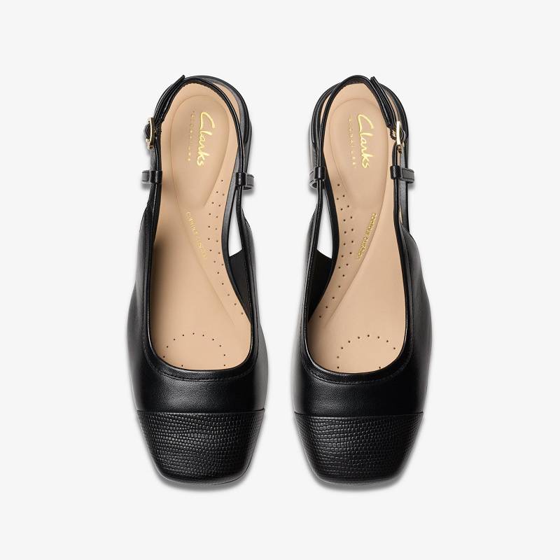 Black Combination Leather Clarks Nyta 45 Sling | CLKS-85231