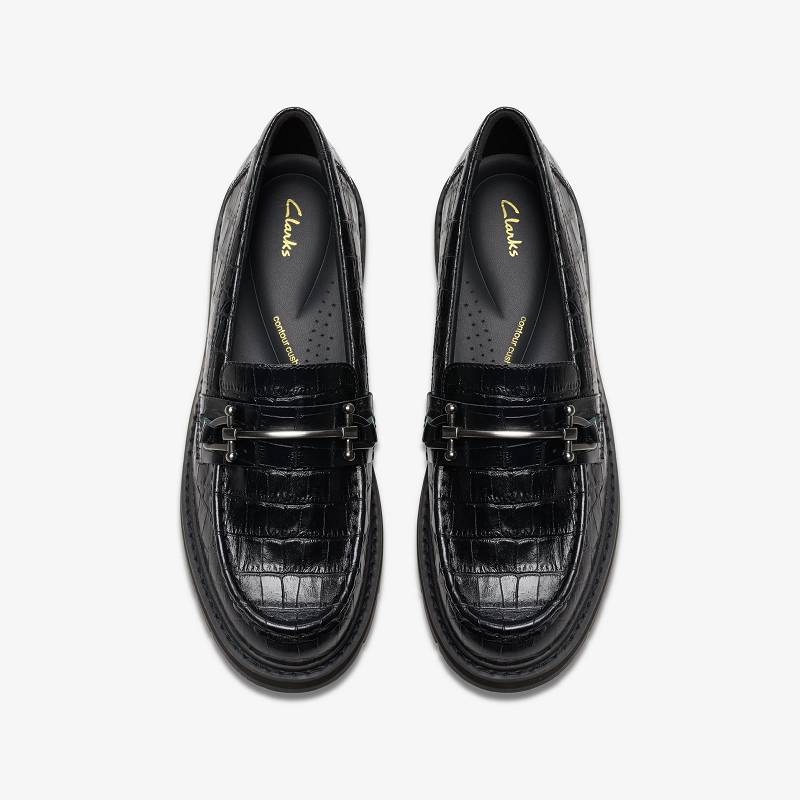 Black Crocodile Clarks Orianna Bit | CLKS-85392
