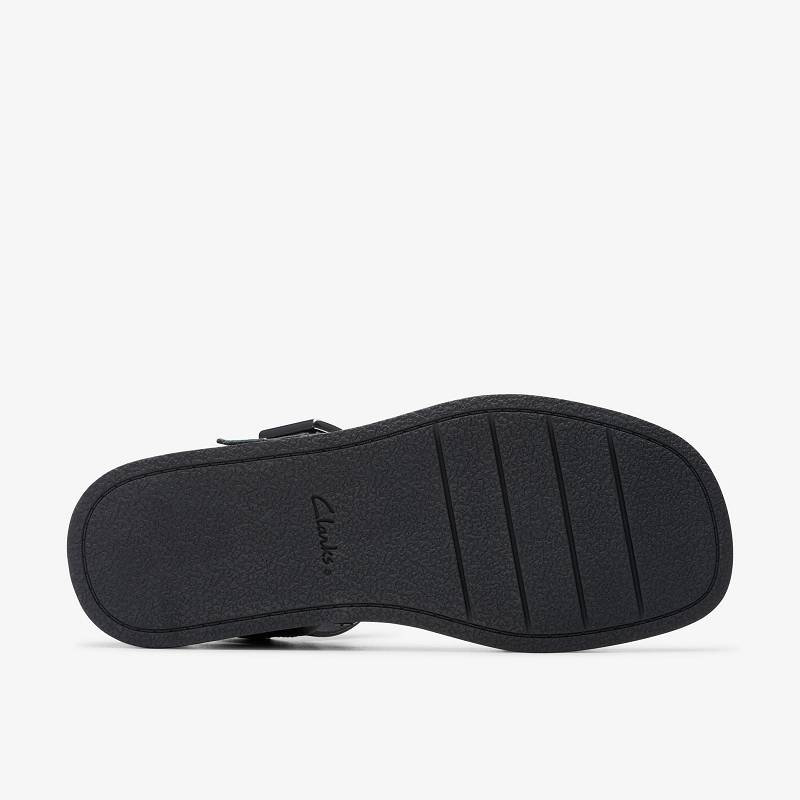 Black Leather Clarks ALDA STRAP | CLKS-84709