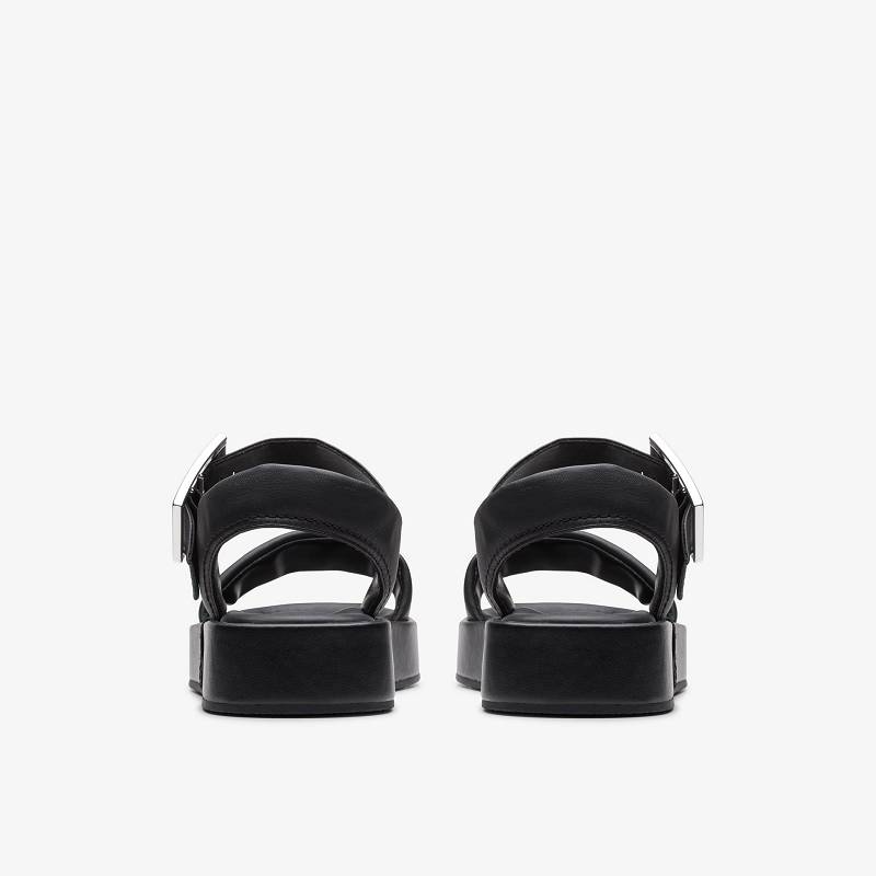 Black Leather Clarks ALDA STRAP | CLKS-84709