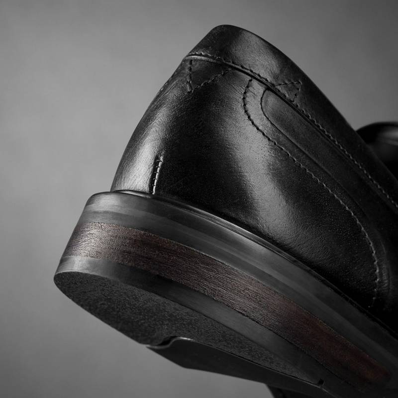 Black Leather Clarks Aldwin Step | CLKS-84301