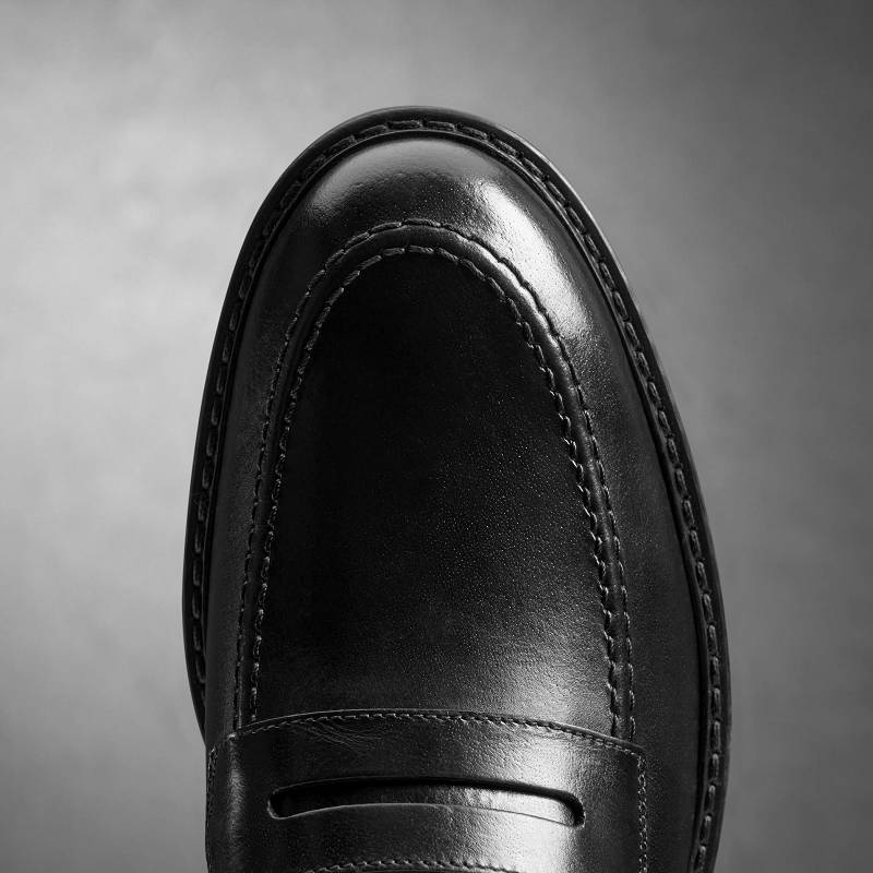 Black Leather Clarks Aldwin Step | CLKS-84301