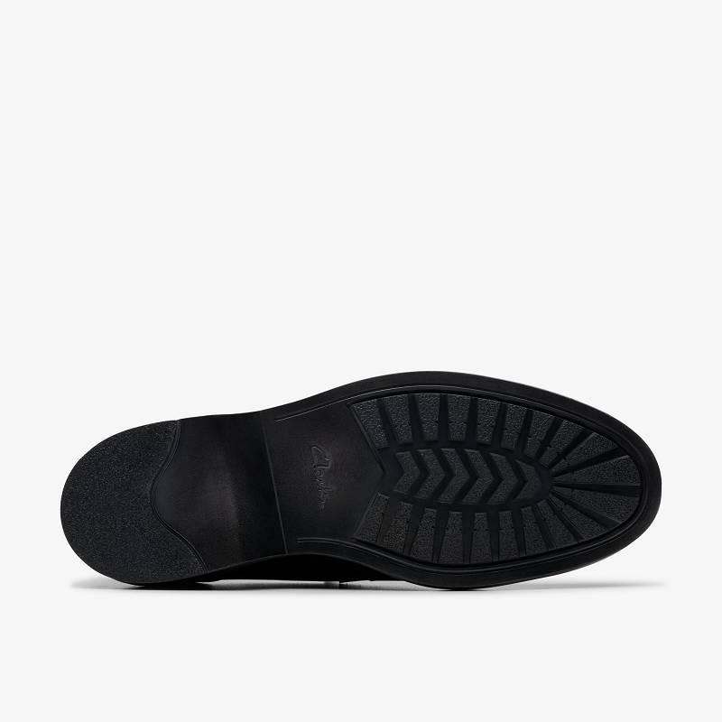 Black Leather Clarks Aldwin Step | CLKS-84301