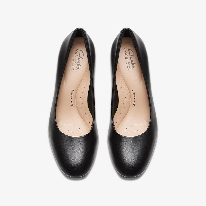 Black Leather Clarks Ambyr2 Braley | CLKS-85133