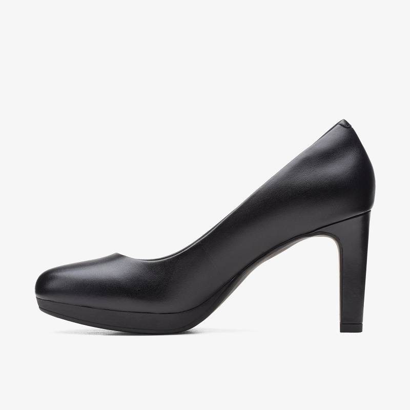 Black Leather Clarks Ambyr Joy | CLKS-85247