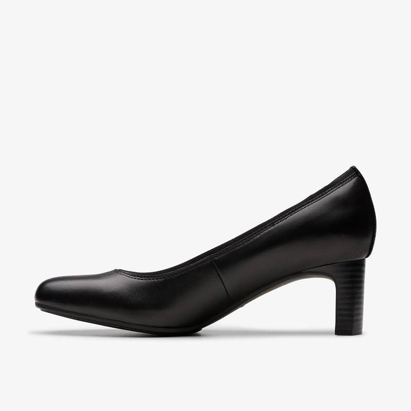Black Leather Clarks Anelise Nora | CLKS-85222