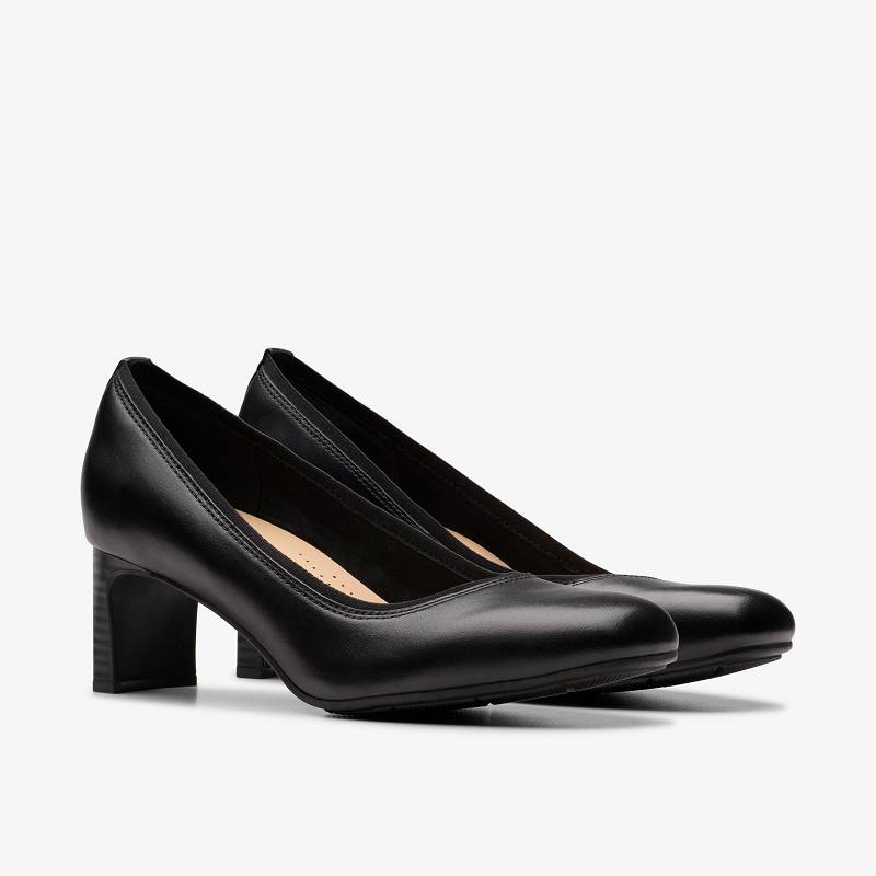 Black Leather Clarks Anelise Nora | CLKS-85222