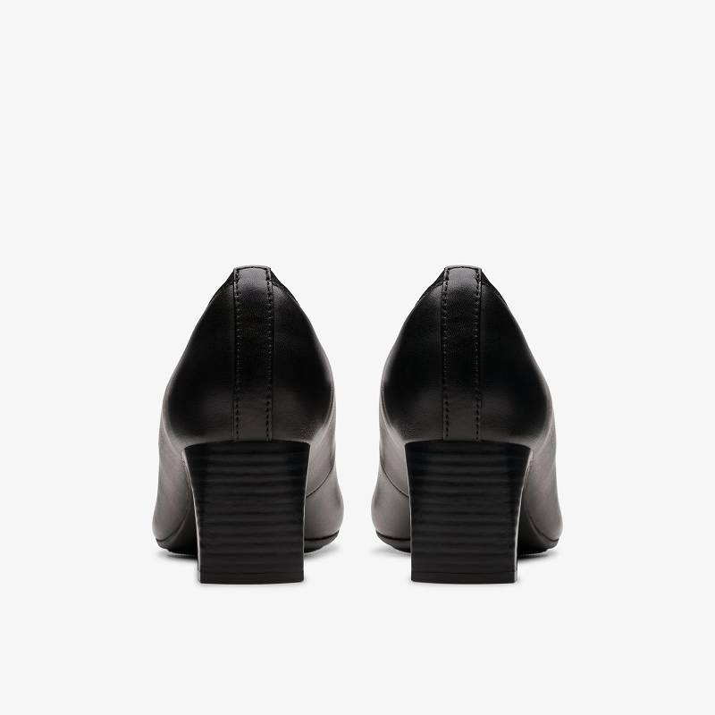 Black Leather Clarks Anelise Nora | CLKS-85222