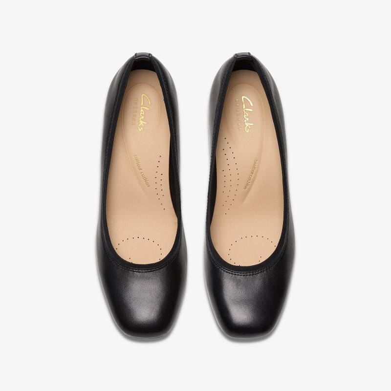 Black Leather Clarks Anelise Nora | CLKS-85222