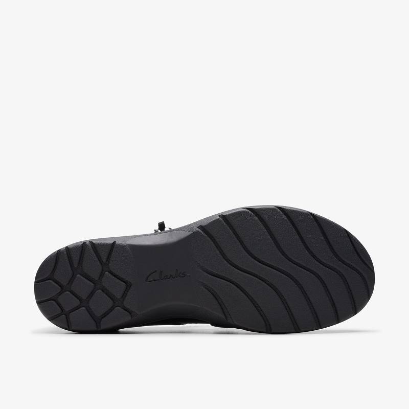 Black Leather Clarks Carleigh Jane | CLKS-84786