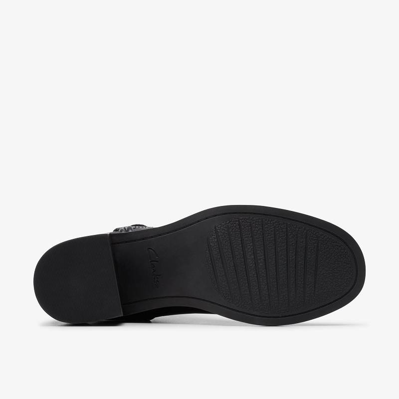 Black Leather Clarks Chamberly Trim | CLKS-85511