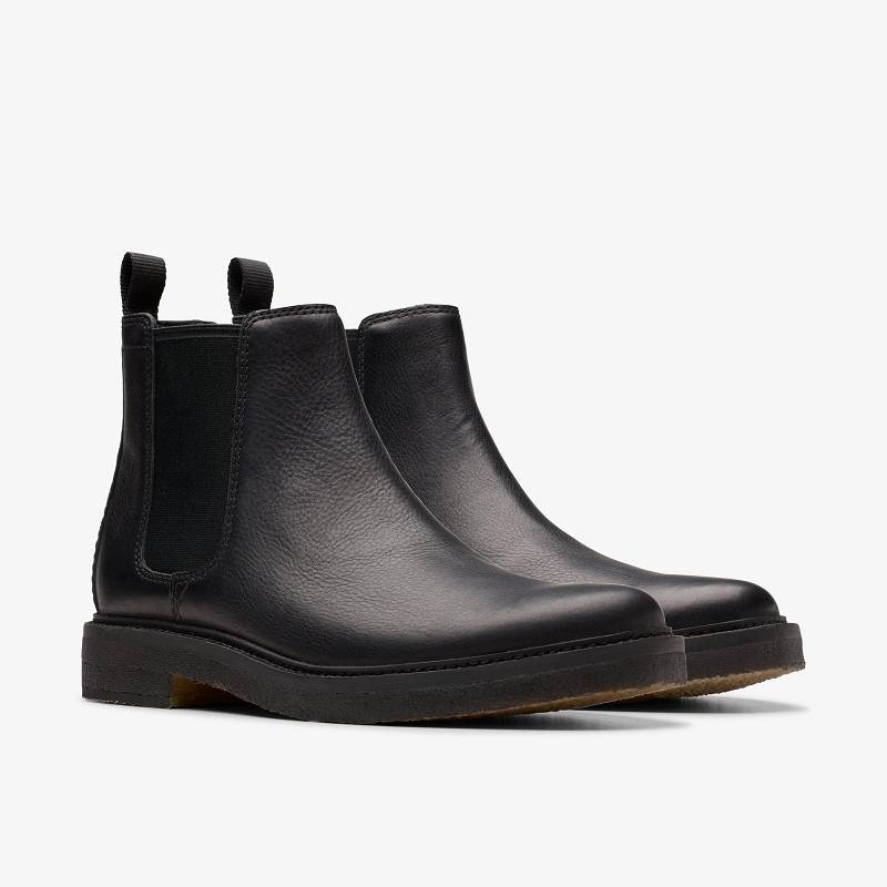 Black Leather Clarks Clarkdale Easy | CLKS-84543