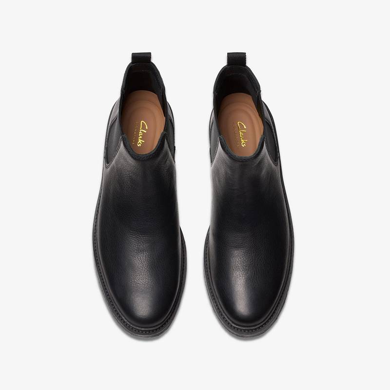 Black Leather Clarks Clarkdale Easy | CLKS-84543