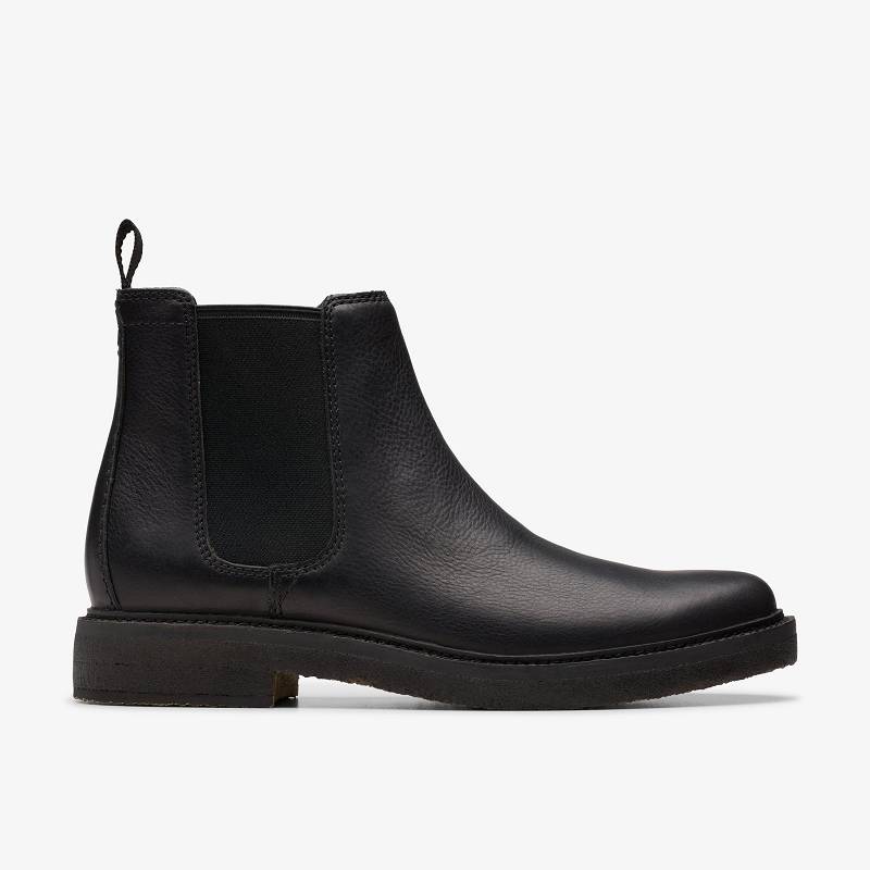 Black Leather Clarks Clarkdale Easy | CLKS-84543