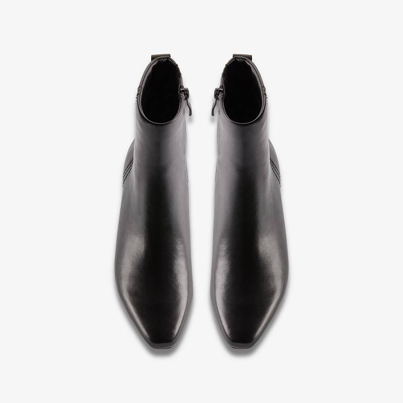 Black Leather Clarks Edina Up | CLKS-85137