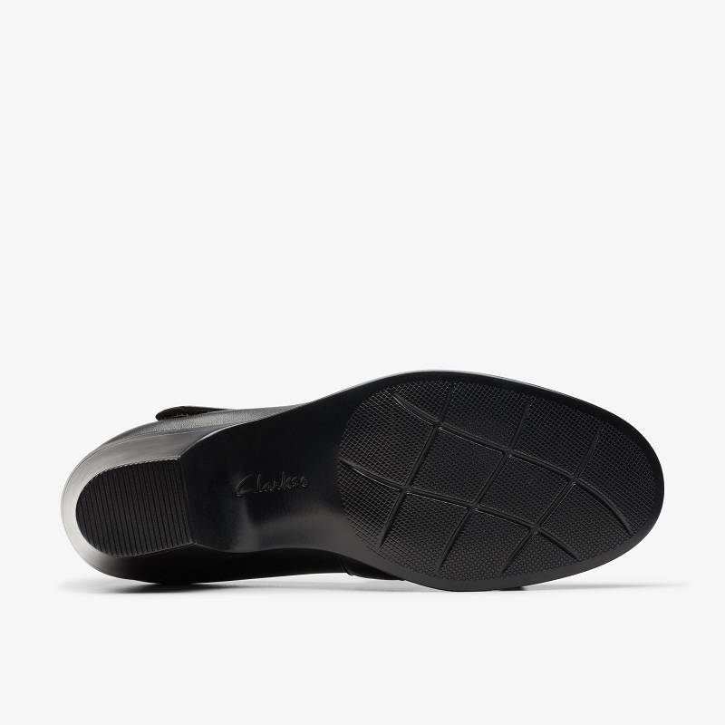 Black Leather Clarks Emily 2 Mabel | CLKS-85206