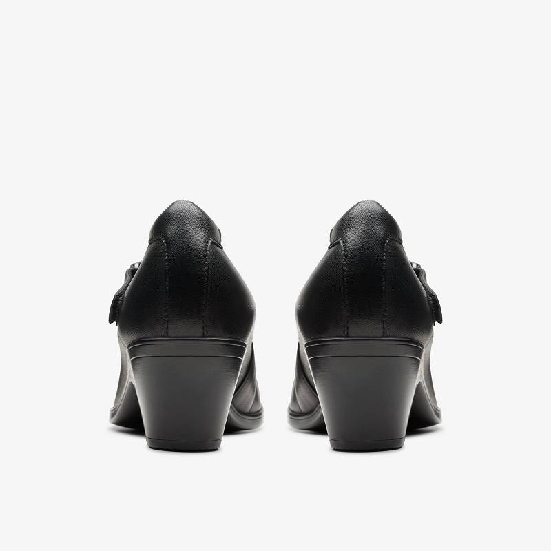 Black Leather Clarks Emily 2 Mabel | CLKS-85206