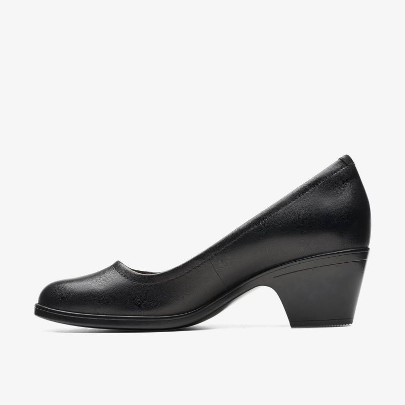 Black Leather Clarks Emily 2 Ruby | CLKS-85240
