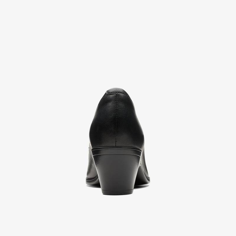 Black Leather Clarks Emily 2 Ruby | CLKS-85240