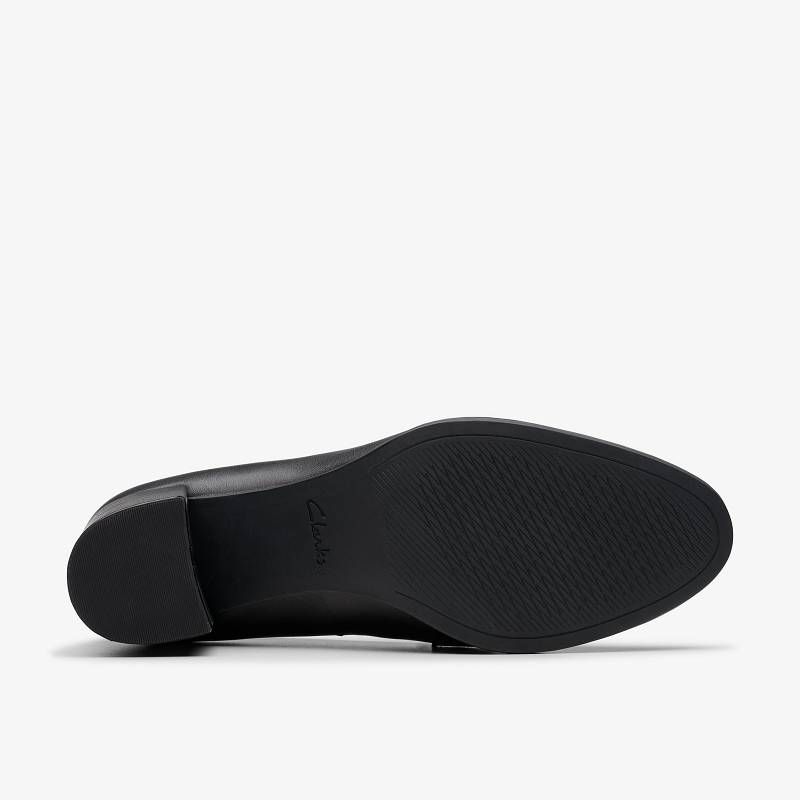 Black Leather Clarks Freva55 Edge | CLKS-85433