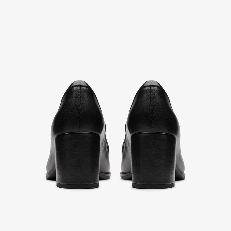 Black Leather Clarks Freva55 Edge | CLKS-85251