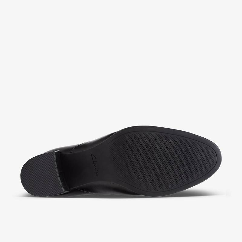 Black Leather Clarks Freva 55 Lily | CLKS-85261