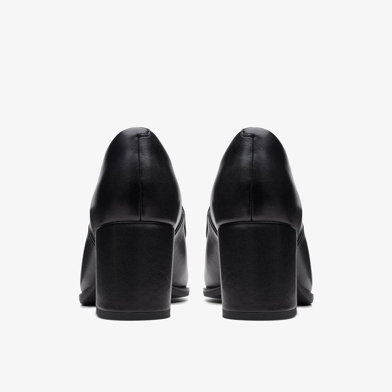 Black Leather Clarks Freva 55 Lily | CLKS-85261