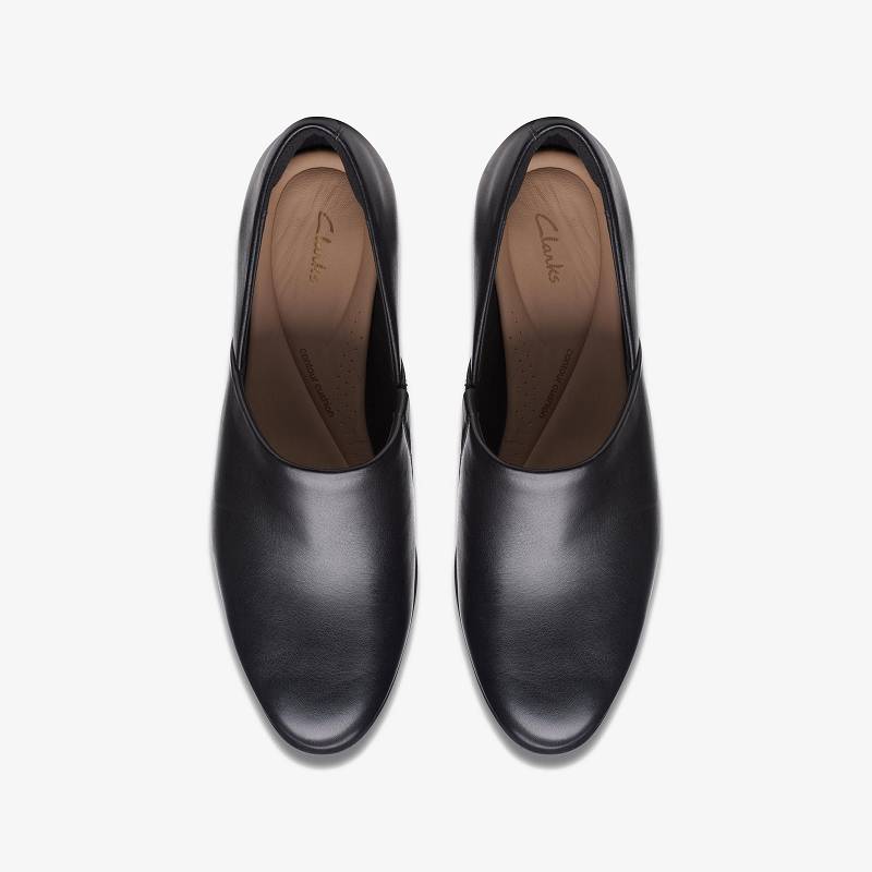 Black Leather Clarks Freva 55 Lily | CLKS-85261