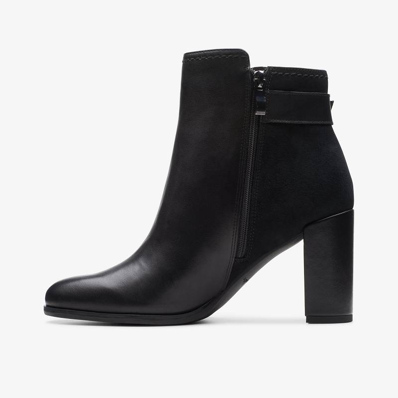 Black Leather Clarks Freva 85 Buckle | CLKS-85502