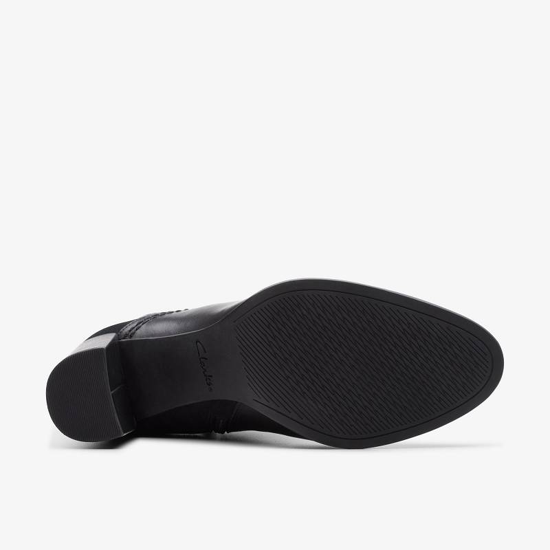 Black Leather Clarks Freva 85 Buckle | CLKS-85502