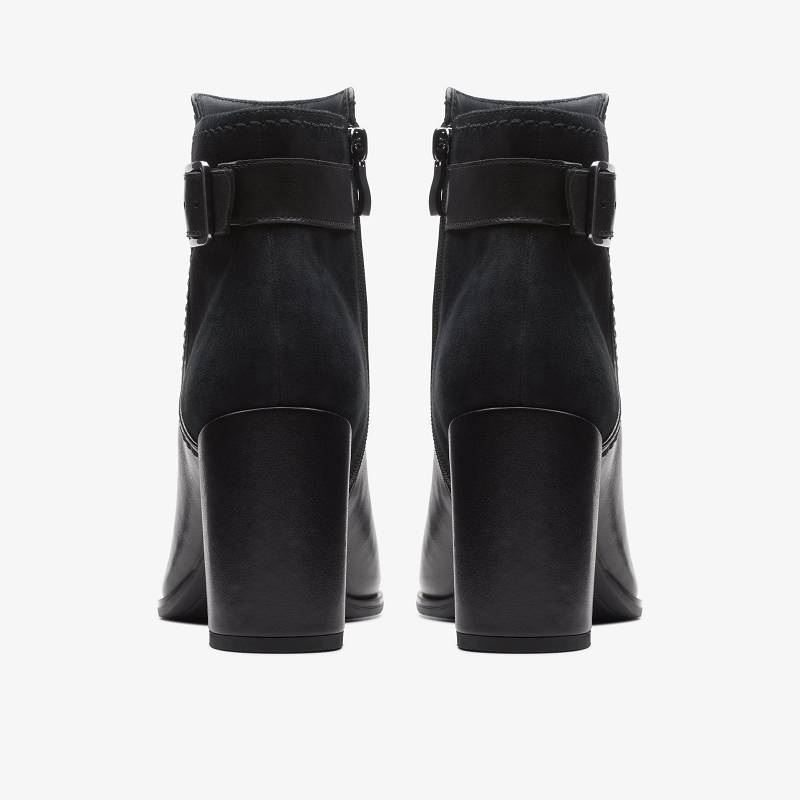 Black Leather Clarks Freva 85 Buckle | CLKS-85502