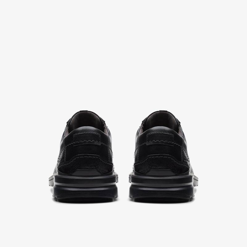 Black Leather Clarks Gessler Lace | CLKS-84352