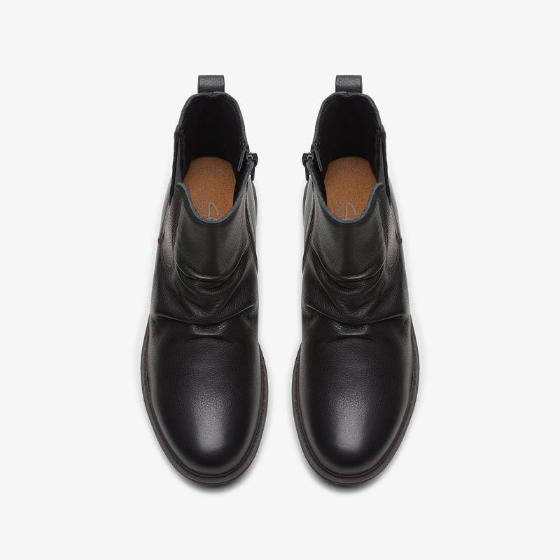 Black Leather Clarks Hearth Rose | CLKS-85600