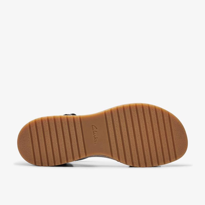 Black Leather Clarks Kassanda Lily | CLKS-84909