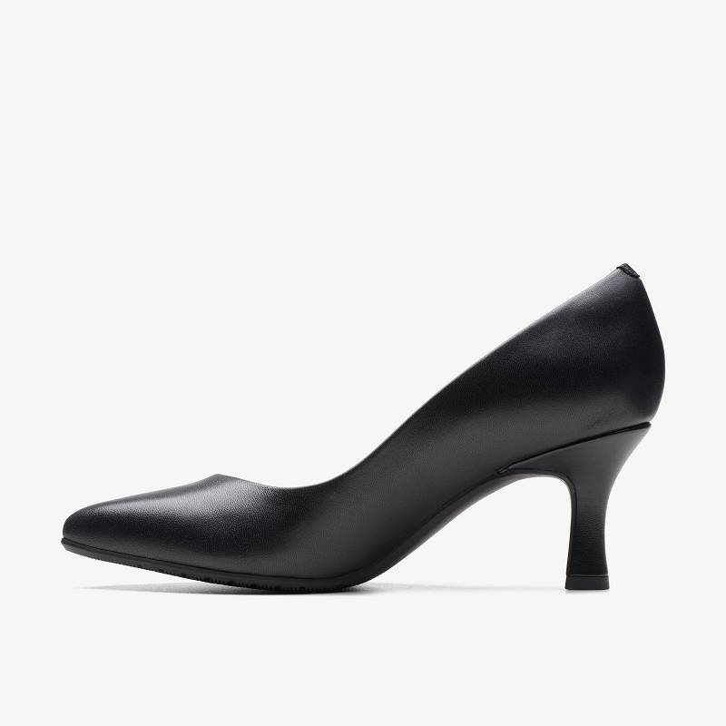 Black Leather Clarks Kataleyna Rose | CLKS-85256