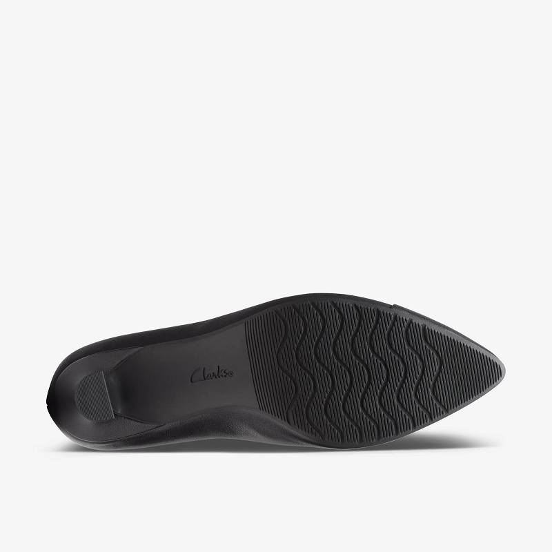 Black Leather Clarks Kataleyna Rose | CLKS-85256