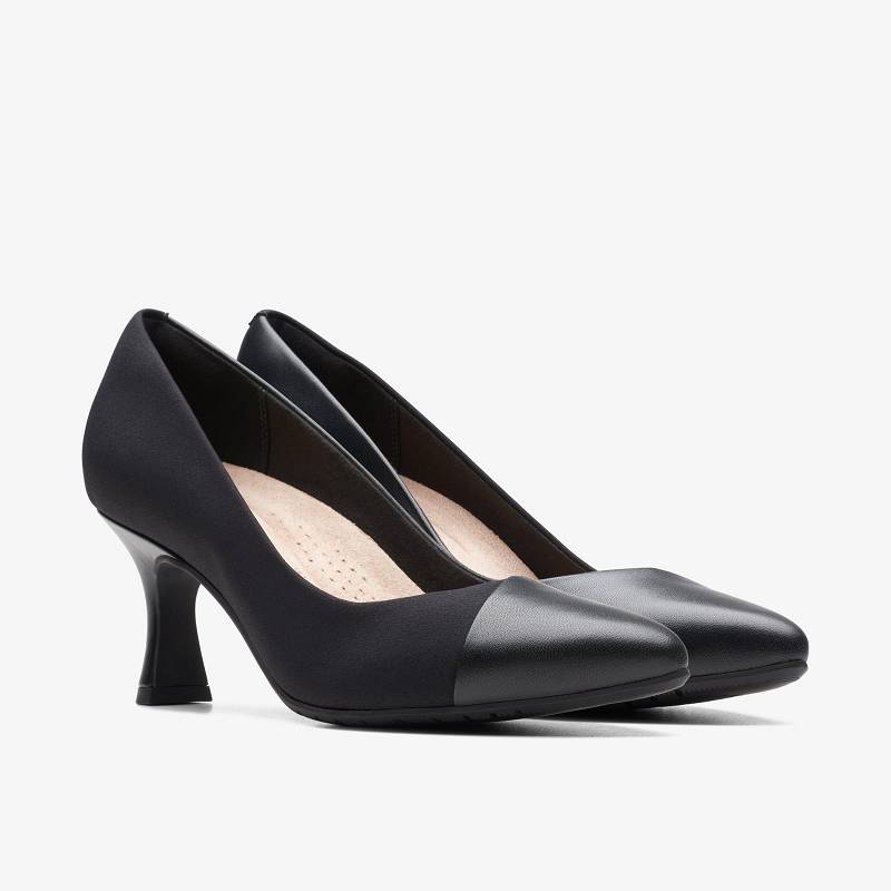 Black Leather Clarks Kataleyna Rose | CLKS-85256