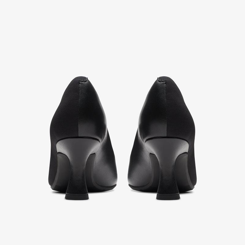 Black Leather Clarks Kataleyna Rose | CLKS-85256