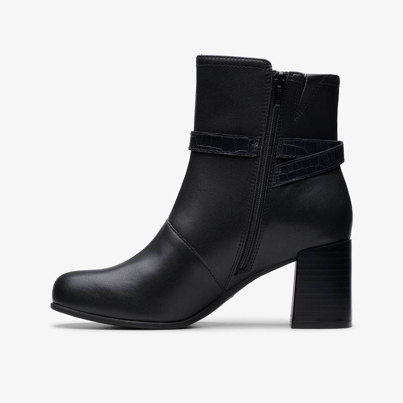 Black Leather Clarks Keirsta Haley | CLKS-85047