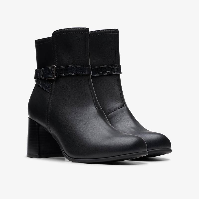 Black Leather Clarks Keirsta Haley | CLKS-85047