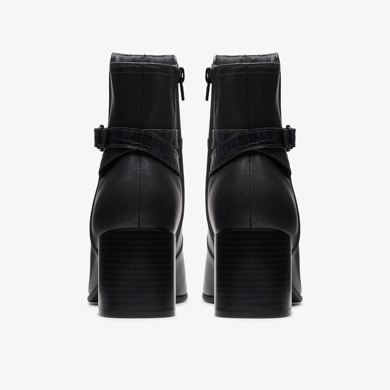 Black Leather Clarks Keirsta Haley | CLKS-85047