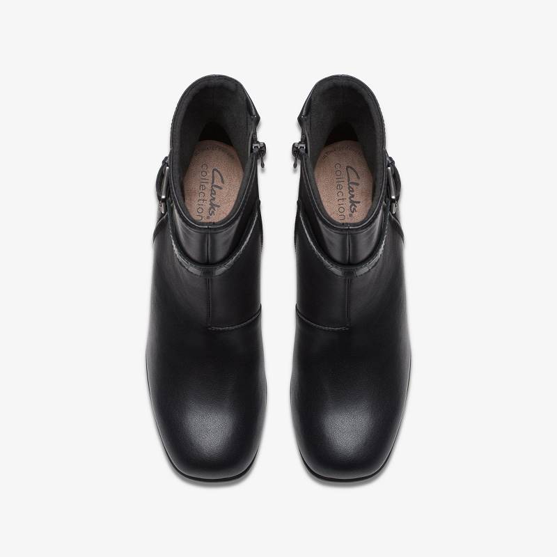 Black Leather Clarks Keirsta Haley | CLKS-85047