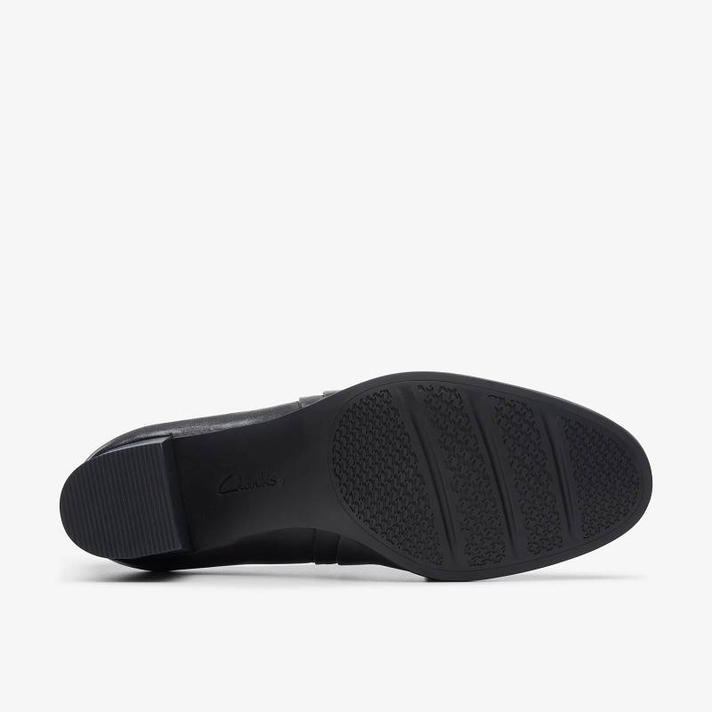 Black Leather Clarks Loken Way | CLKS-85082